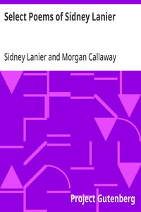 Cover of Select Poems of Sidney Lanier — ...